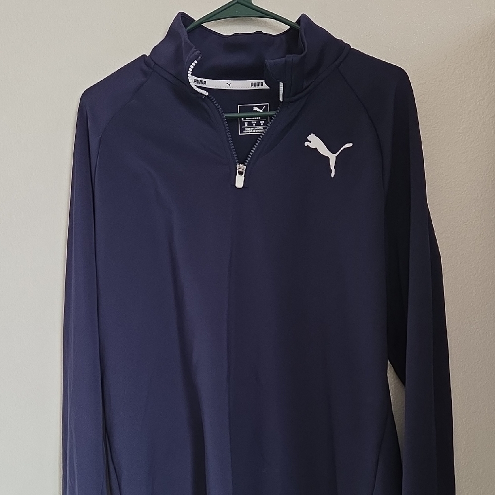 Puma Mock Neck Long Sleeve Quarter Zip Active Pullover